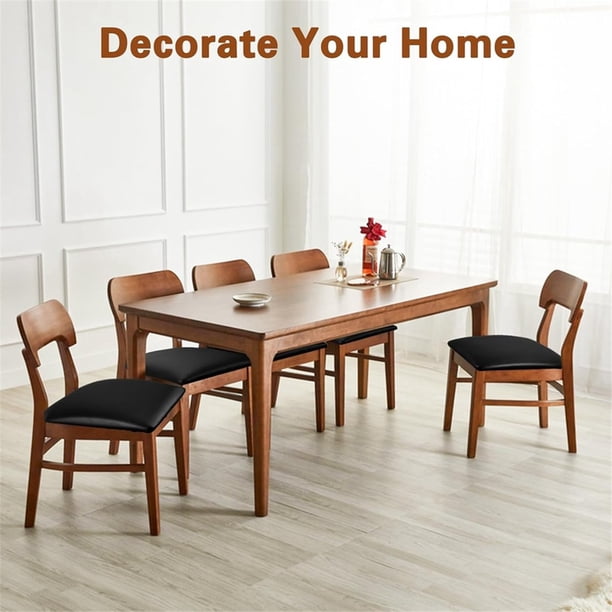 4 Fundas de Asiento para Sillas de Comedor, Juego de Fundas de Asiento de Silla Impermeables, Resistentes Al Aceite y Lavables, Protector de Asiento de Silla de Cocina