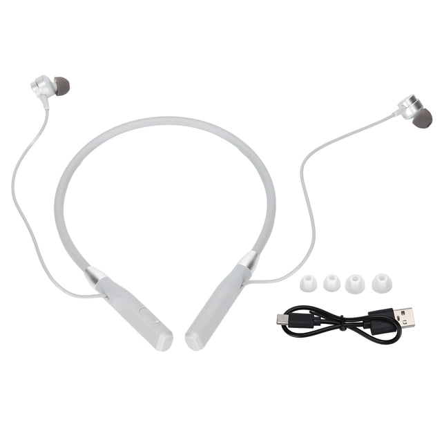 Auriculares inalámbricos Auriculares Bluetooth con subwoofer magnético de metal deportivo montados en el cuello (gris)