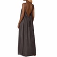 thumbnail image 2 of BOOMNY Women's Backless Cami Dress Spaghetti Strap Cami Lounge House Dresses Flowy Beach Summer Maxi Sundress, 2 of 6