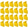 24Pcs Yellow Soft Angle Iron Foot Pad L Shaped Edge Leg Cap 40mmx40mm