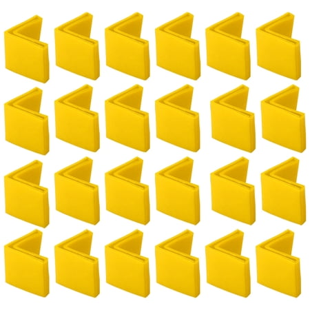 24Pcs Yellow Soft Angle Iron Foot Pad L Shaped Edge Leg Cap 40mmx40mm