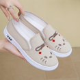 thumbnail image 5 of Willtoo Women Cute Cat Embroidery Slip On Canvas Shoes Lightweight Platform Casual Loafers Breathable Comfort Non Slip Walking Flat Shoes, 5 of 6