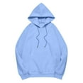 thumbnail image 2 of Kilaqueen Cute Plain Hoodies for Women Teen Girls Comfy Solid Color Long Sleeve Fleece Pullover Sweatshirt Basic Tops, 2 of 4