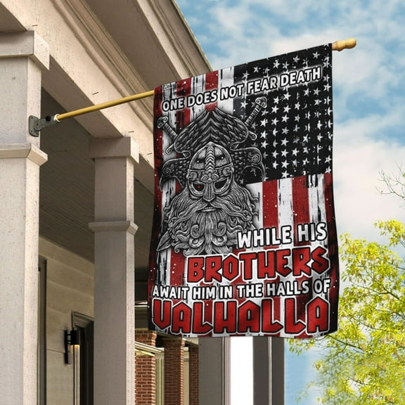 FLAGWIX American House Flag (29.5" x 39.5")-Viking - While His Brothers Await Him In The Halls Of Valhalla Flag LHA773F-Polyester Indoor Outdoor Flags