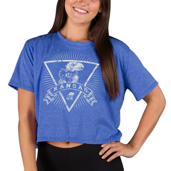 Women's Concepts Sport Royal Kansas Jayhawks Quest Knit Crop Top