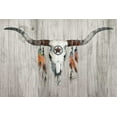 thumbnail image 2 of Tillmon, Avery 18x13 White Modern Wood Framed Museum Art Print Titled - Longhorn on Wood, 2 of 4