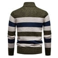 thumbnail image 5 of Handshe Men's Solid & Color Block Striped Sweater, Stretch Knit Half-Zip Stand Collar Long Sleeve, Casual Urban Fashion Top for Men,Plus Size, 5 of 6