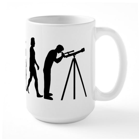 CafePress - Evolution Telescope - 15 oz Ceramic Large White Novelty Mug