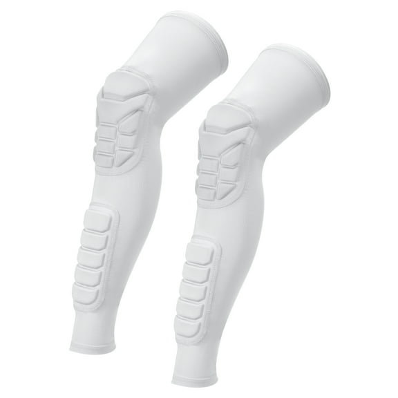 Uxcell M Knee Calf Pads Baseball Sliding Knee Pad Compression Leg Sleeve for Youth Adults Football White 2Pack