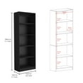 thumbnail image 3 of Nmkwnr 5 Shelves Wood Open Bookshelf Book Storage Rack Bookcase for Home, Office, Black, 3 of 5