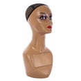 thumbnail image 2 of Cabeza de maniquí femenina profesional cosmetología cara marrón entrenamiento cabeza peluca modelo de exhibición soporte para pelucas, 2 of 9