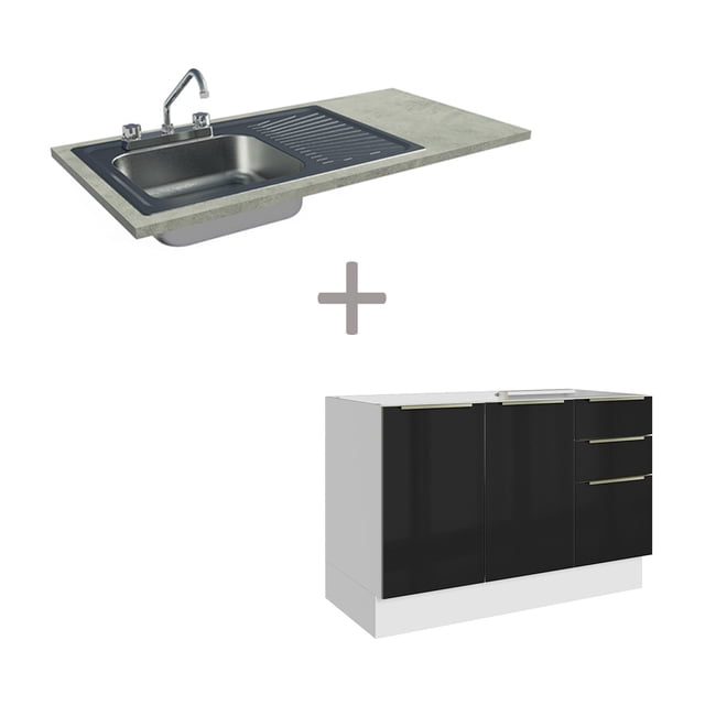 Gabinete Bajo Cocina Madesa Lux Con Acessorios y Tarja BN 01