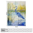 thumbnail image 4 of Nawypu  Throw Blanket Heron Watercolor Blue Heron Crane Bird Animal Wildlife Leaves Water Nature Cozy Throw Blanket for Couch Bed Sofa Car Soft Throw Blanket Flannel, 4 of 6