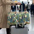 thumbnail image 4 of Garronmavis Large Quilted Duffle Bag for Women Tropical Toucan Floral Print Weekender Travel Carry On Overnight Gym Dance Tote Bag with Zipper Pockets, 4 of 7