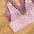 thumbnail image 6 of Arlun,Women's Lace Front Closure Bras Wireless Lightweight Breathable Deep V See Through Push up Bralettes Comfortable Full Coverage Front Hook Sports Bras Pink S, 6 of 8