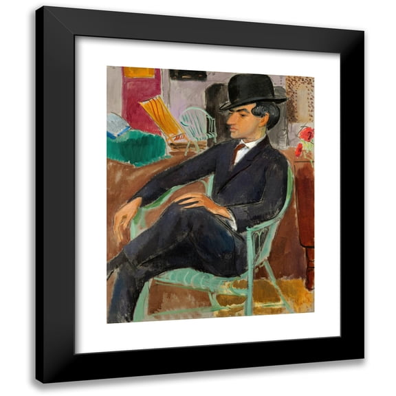 Isaac Grünewald 12x14 Black Modern Framed Museum Art Print Titled - Jules Pascin, Artist (1921)