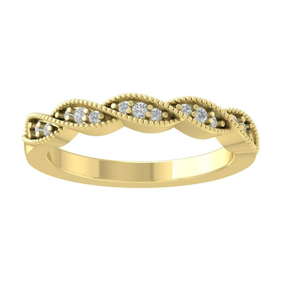 Araiya 10K Yellow Gold Diamond Band Ring (1/10 cttw, I-J Color, I2-I3 Clarity), Size 10