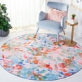 thumbnail image 2 of SAFAVIEH Paint Brush Reanna Floral Area Rug, Blush Pink/Green, 6'7" x 6'7" Round, 2 of 9
