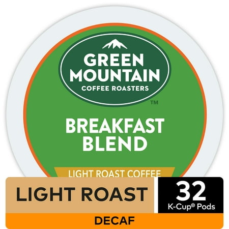 Green Mountain Coffee Breakfast Blend Decaf, Keurig K-Cup Pod, Light Roast, 32