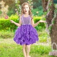thumbnail image 4 of Taybagh Toddler Dresses for Girls Sparkly Sequin Princess Dress Tiered Party Satin Clothes for Summer Celebration, 4 of 5