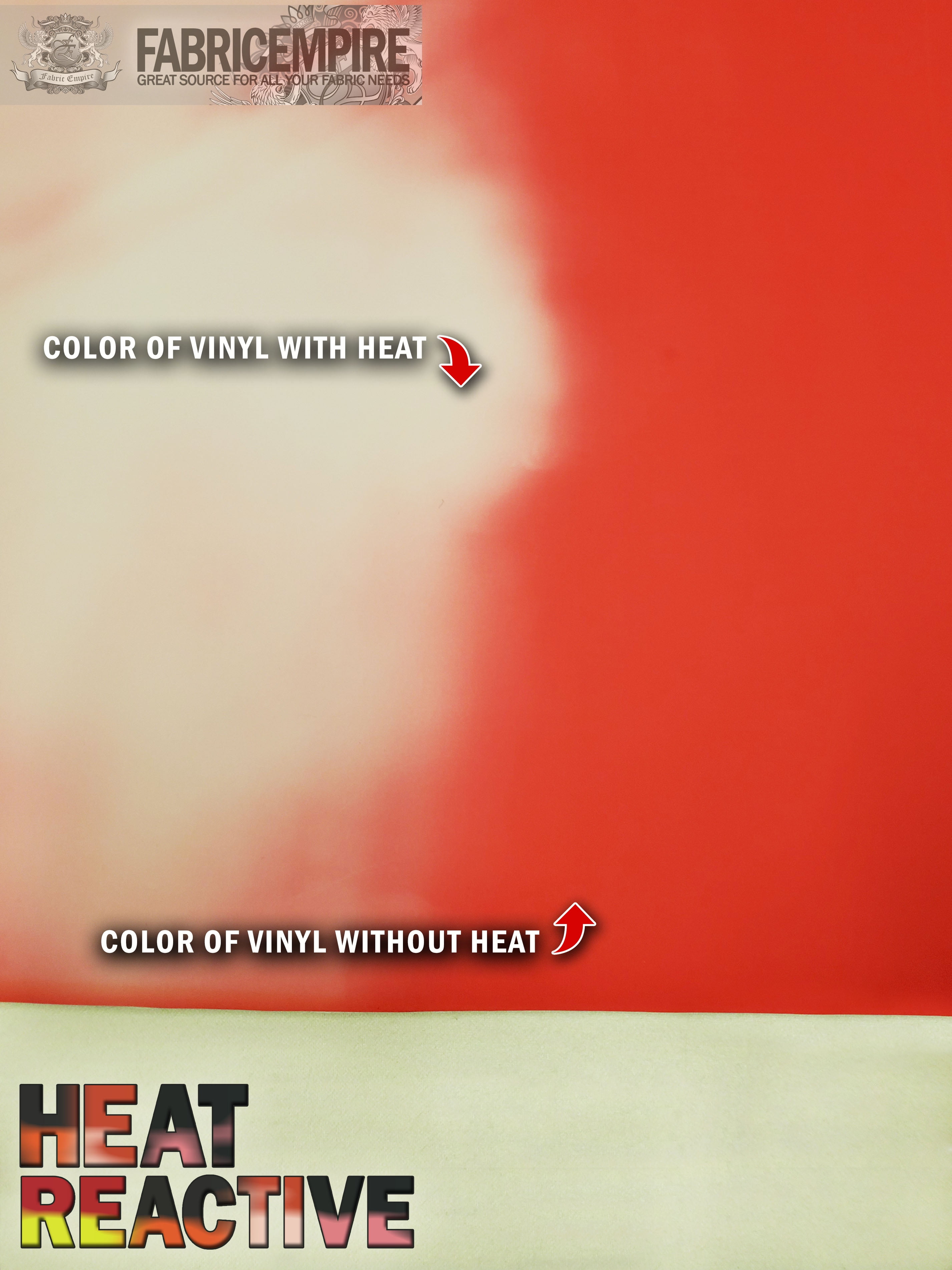 Vinyl Upholstery Thermosensitive Temperature Change Heat Reactive Red to White Faux PU Leather Fabric 54" Wide Sold By The Yard