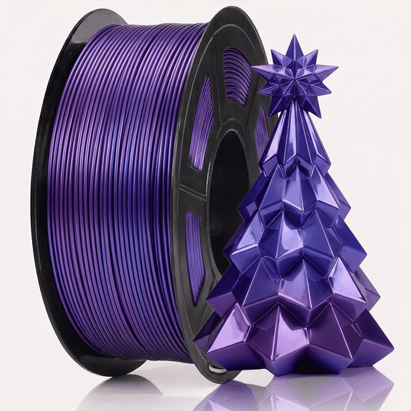 Silk PLA 3D Printing Filament 1.75mm, Blue-Purple, 1KG | Dimensional Accuracy ±0.03mm, Compatible with Most FDM 3D Printers, Blue-Purple