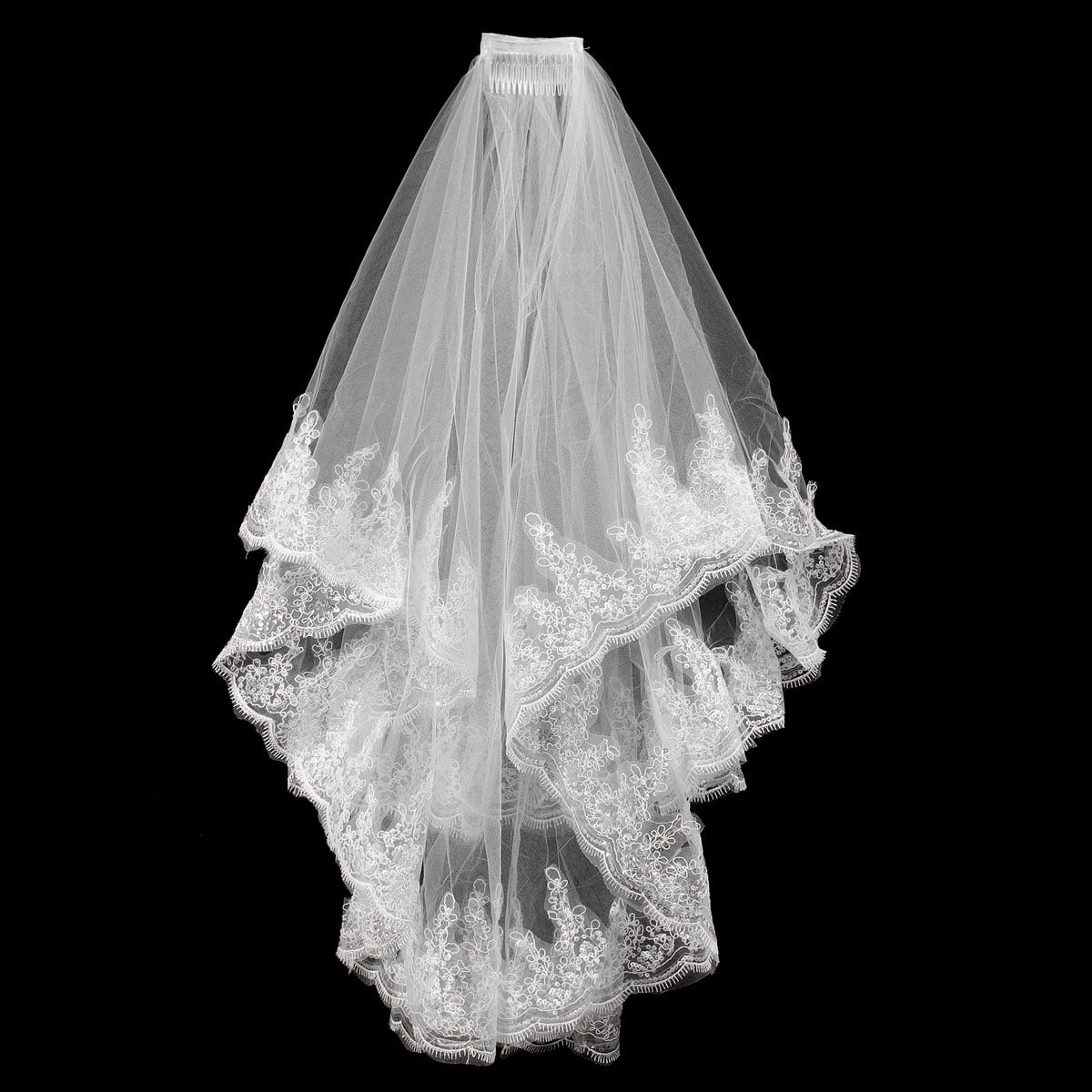 wedding veil with comb