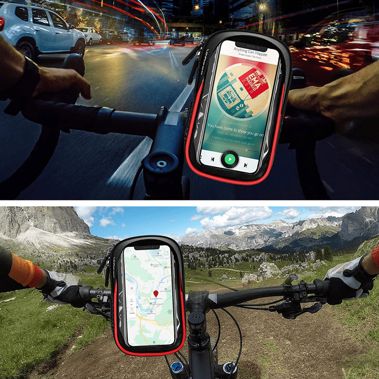 Heldig Bike Phone Mount Bag Bike Front Frame Handlebar Bag