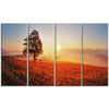 DESIGN ART Designart - Tree and Sun - 4 Panels Landscape Photography Canvas Art Print