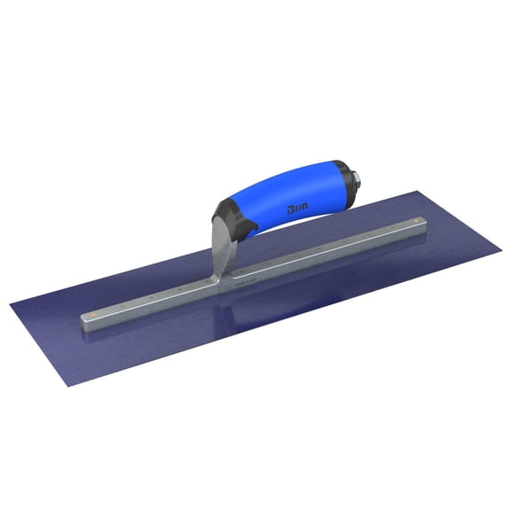 Steel City Trowels By Bon Bon 67-181 Finish Trowel, Square, Blue Steel, 16 X 5, Comfort Grip