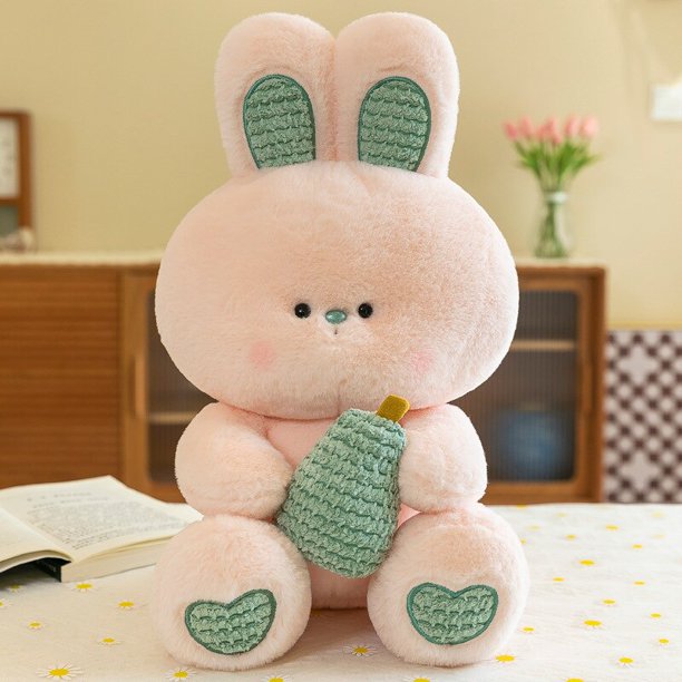 25-50cm Cute Rabbit Plush Toy Strawberry / Love Shape / Plush Rabbit / Girls' Pillow / Children's Toypink25cm Deng Xun unisex