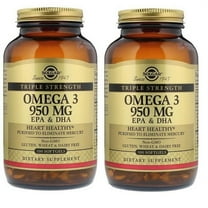 2 Bottles Solgar Triple Strength Omega 3 EPA & DHA 950 Mg, 100 Softgels
