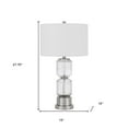 thumbnail image 3 of HomeRoots 28" Nickel Metal Table Lamp With White Drum Shade, 3 of 8