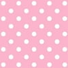 David Textiles Flannel Happy Dots White & Pink Carnation Fabric, per Yard