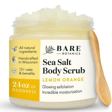 Bare Botanics Sea Salt Scrub Lemon Orange Body Scrub 24 oz