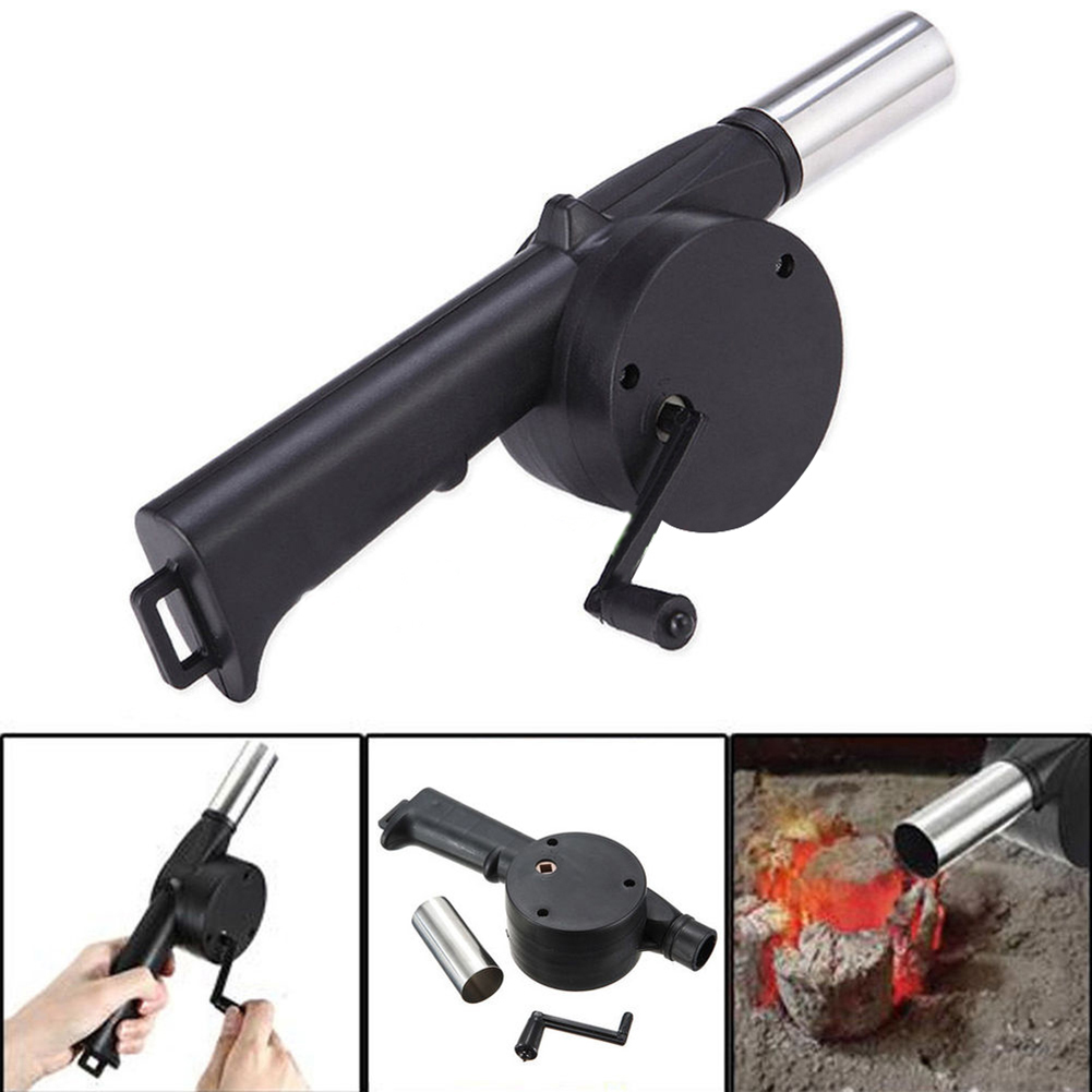 SANWOOD BBQ Fan Powerful Hand Crank Barbecue BBQ Fire Fan Air Blower Bellow Outdoor Camping Tool - image 2 of 6
