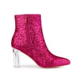 thumbnail image 3 of Unique Bargains Bottines à Paillettes à Talon Bloc Transparent pour Femme Rose Vif (Taille 6,5), 3 of 7