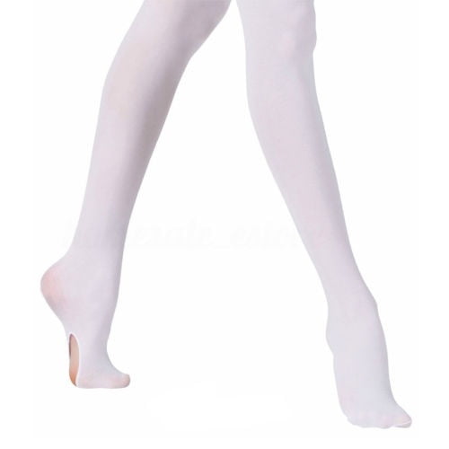 Dance Socks White Kids Girls Nylon Ballet Dance High Elastic Pantyhose  Girl's Gymnastics Ballet Dance Opaque