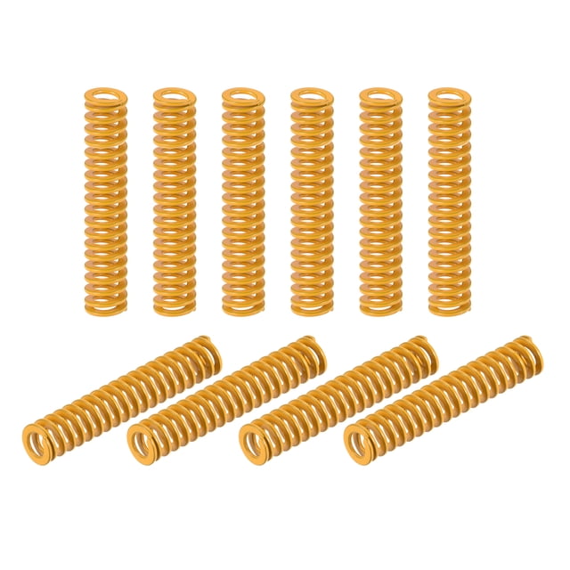 Troquel Resorte Unique Bargains 8mm OD 40mm Largo 20 Piezas Espiral Estampado Carga Compresión Amarillo