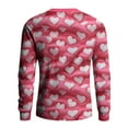 thumbnail image 3 of Fgvctg Mens Romantic Valentine's Day Sweater Ribbed Knit Crewneck Sweaters Love Heart Print Romantic Pullover Slim Fit Long Sleeve Sweater Loose Spring Blouses Pink 4XL, 3 of 5