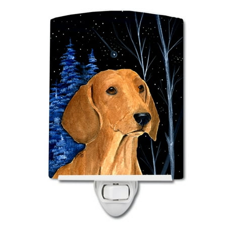 

Caroline s Treasures SS8379CNL Starry Night Dachshund Ceramic Night Light 6x4x3 multicolor