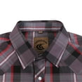 thumbnail image 5 of Coevals Club Mens Pearl Snap Plaid Western Cowboy Button Up Short Sleeve Shirts Purple Red Black 23 Medium, 5 of 7