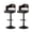 Black, variant on MOONMISS Swivel Bar Stools Set of 2, Wooden Kitchen Bar Chairs with Back, PU Leather Counter Height Barstools for Kitchen Island,Yellow