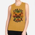 thumbnail image 2 of Find the Happy Butterfly Women's Muscle Tank 2X-Large Antique Gold, 2 of 5