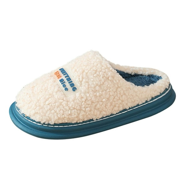 NOKIO Men'S Insulated House Shoes Mens Couple Models Cotton Slipper Autumn Winter Home Slippers Cute Cartoon Character Warm Plush Cotton Slippers Seasonal Santa Hat Men'S Slippers