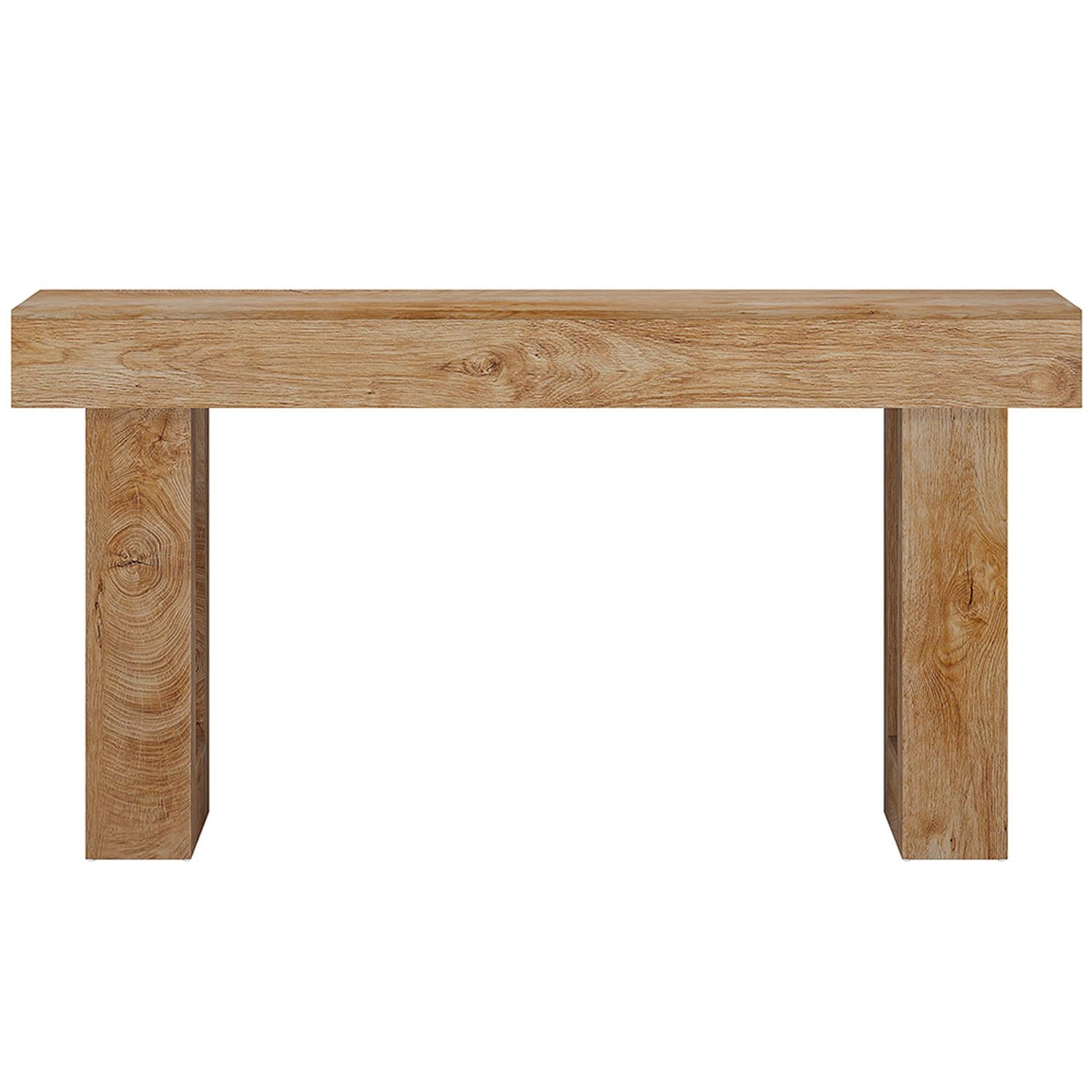 Demi Bonn 63" Farmhouse Console Table, Modern Living Room Sofa Table, Contemporary Entryway Hall Table, Foyer Display Table, Brown