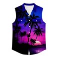 thumbnail image 4 of Erwazi Men's Hawaii Printed Lapel Button Down Vest Sleeveless Collared Beach Casual Summer Top with Chest Pocket, 4 of 6
