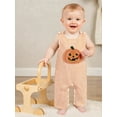 thumbnail image 4 of BemeyourBBs Baby Boys Jumpsuit, Sleeveless Stripes Embroidery Pumpkin/Ghost Romper, 4 of 9