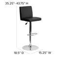 thumbnail image 6 of Flash Furniture Betty Contemporary Black Vinyl Adjustable Height Barstool with Panel Back and Chrome Base, 6 of 12