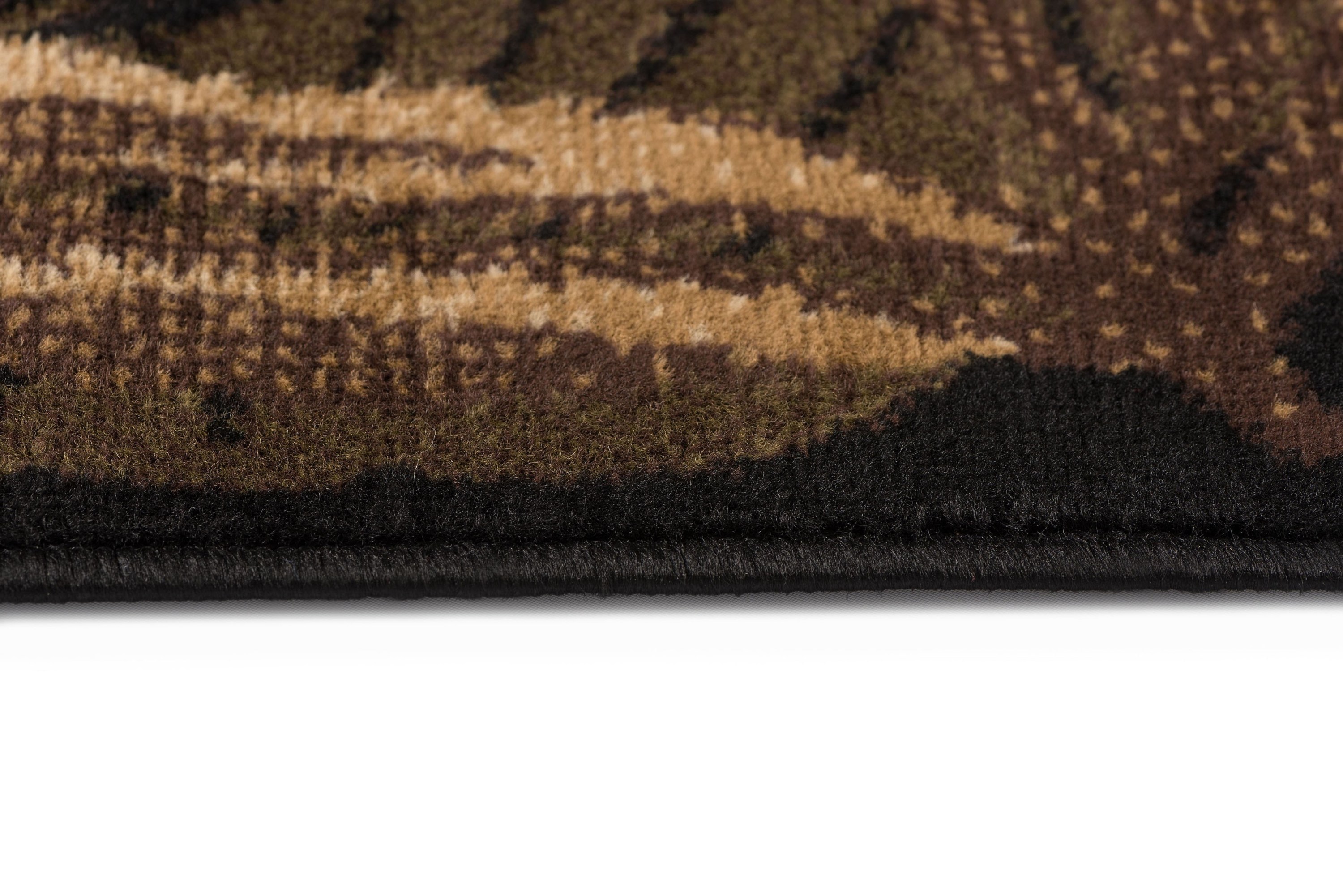 Transitional Area Rug (5'3'' x 7'3'' Oval) Botanical Black, Avocado Living Room Easy to Clean